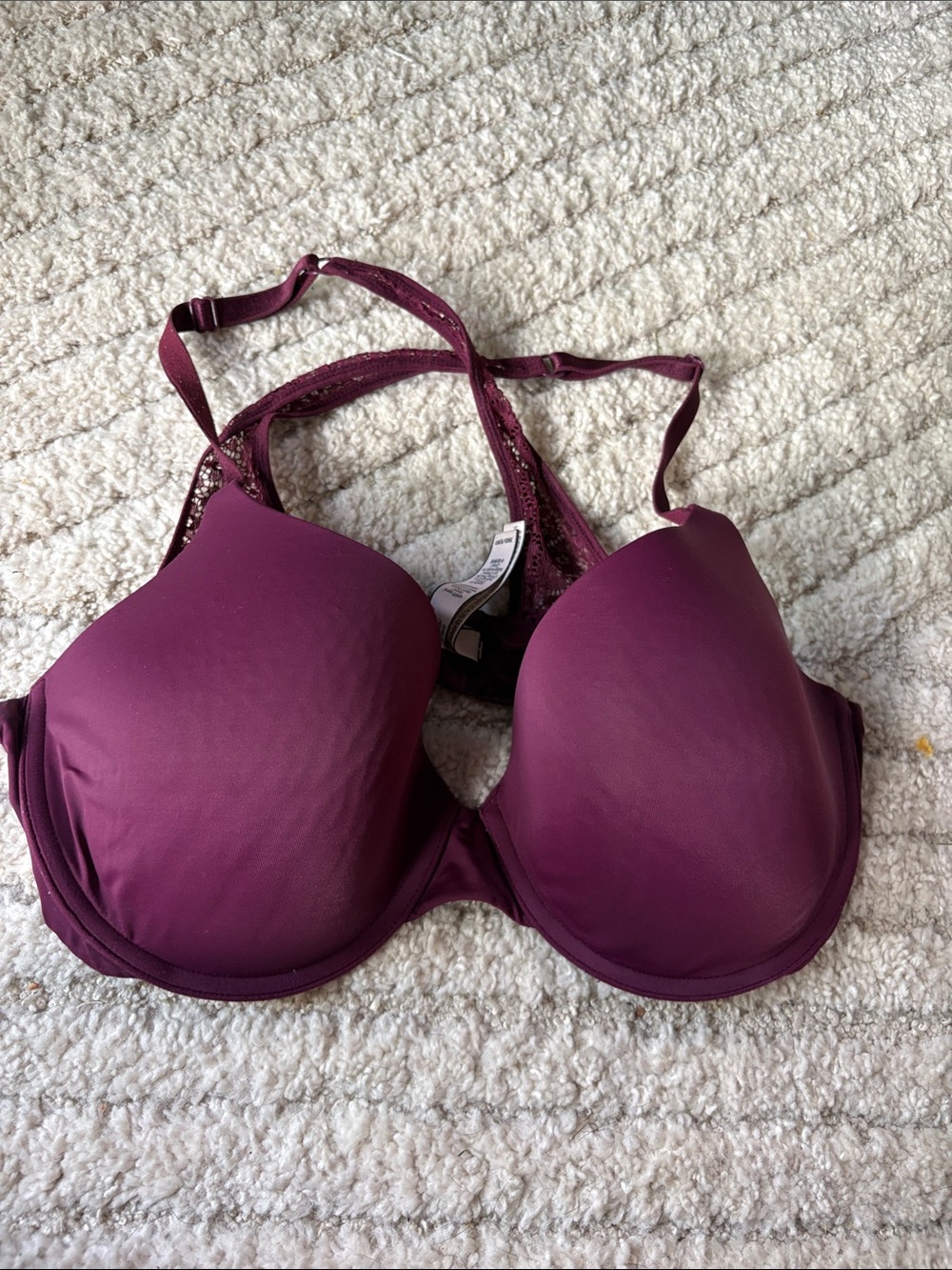 Victoria's Secret Plum Lace-Back T-Shirt Bra